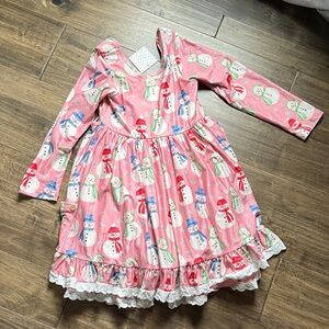 New Cheeky Plum Pink Snowman Dress